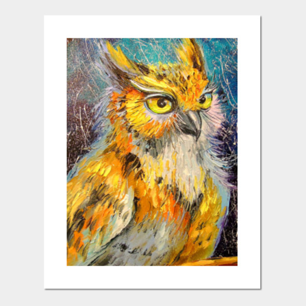 Owl Lover Gift Beautiful Owl Owl Painting Posters And Art