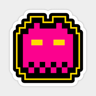 Pink Alien Cute 8 Bit Magnet