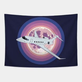 Bombardier Challenger 350 Jet Purple Moon Aviation Design Tapestry