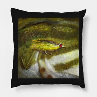 Clouser Minnow Smallmouth Bass Painting Pillow