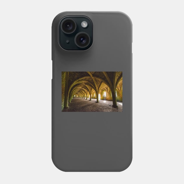 The Vaulted Cellarium, Fountains Abbey Phone Case by BrianPShaw