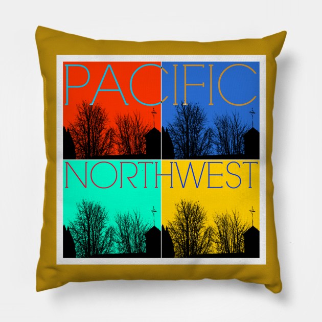 Pacific Northwest Color Grid Pillow by TheDaintyTaurus