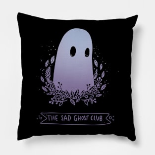 cute sad Spooky ghost club purple Pillow