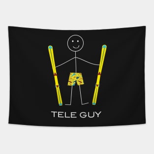 Funny Mens Telemark Skier design Tapestry