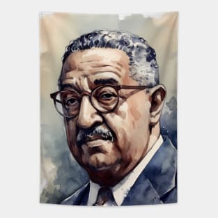 Thurgood Marshall Watercolor Portrait for Black History Month Tapestry