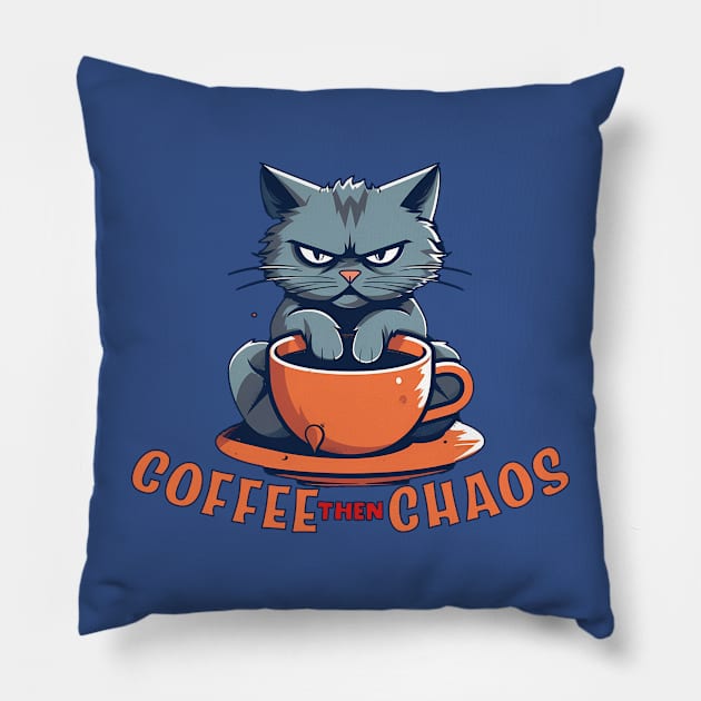 Caffeinated Furballs of Chaos! Pillow by MrScottBlack