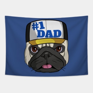 Pug #1 Dad Fathers Day Tapestry