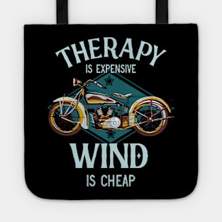 Motorcycle Therapy Wind Vintage Biker Gift Tote