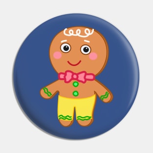 Gio Gingerbread Man - Christmas cartoon Character Pin