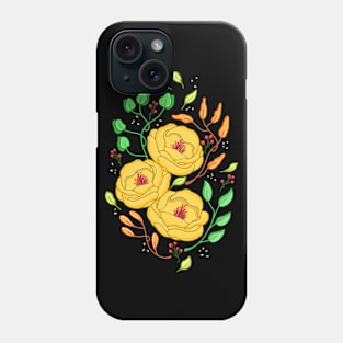 Yellow Roses Floral Phone Case