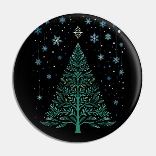 Christmas Night Tree - Snowy Pin