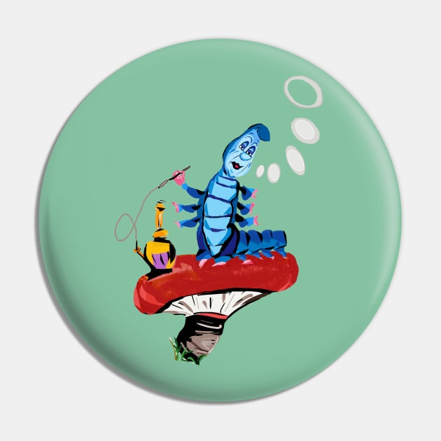 Classic Absolem Smoking Caterpillar Alice in Wonderland Pin by pamh23