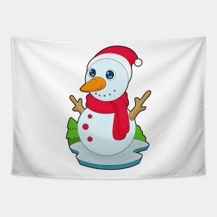 Snowman Christmas Santa hat Tapestry