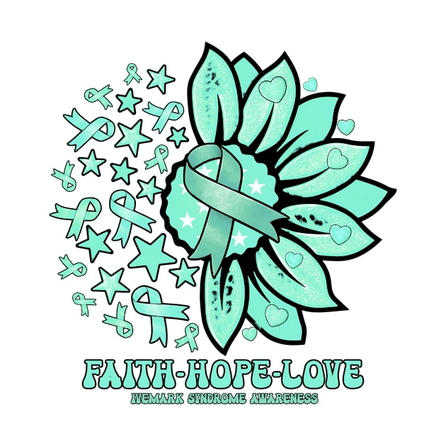 Ivemark Syndrome Awareness - Faith love hope sunflower ribbon by Susan chanel