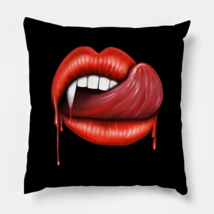 Vampire lips  vamp teeth Pillow
