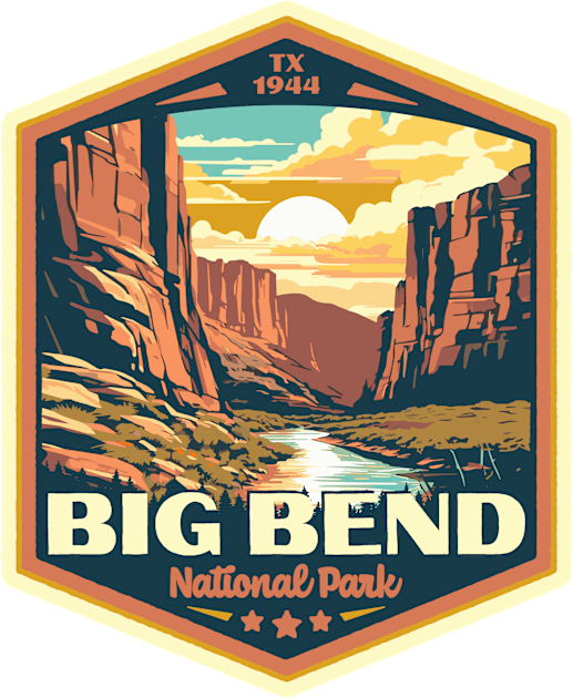 Big Bend National Park Vintage WPA Style National Parks Art Kids T-Shirt by GIANTSTEPDESIGN