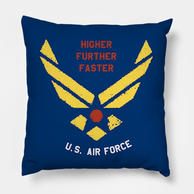 Higher Further Faster (1) Pillow by inkandespresso7