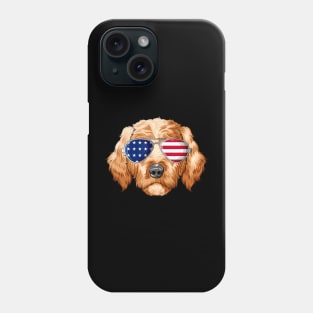 Patriotic Goldendoodle American Flag Glasses 4th July Phone Case