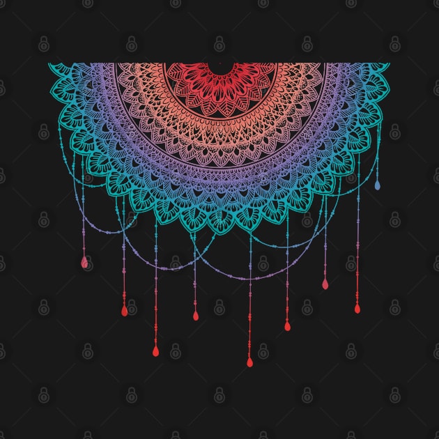 Chandelier half drop colorful mandala by SamridhiVerma18