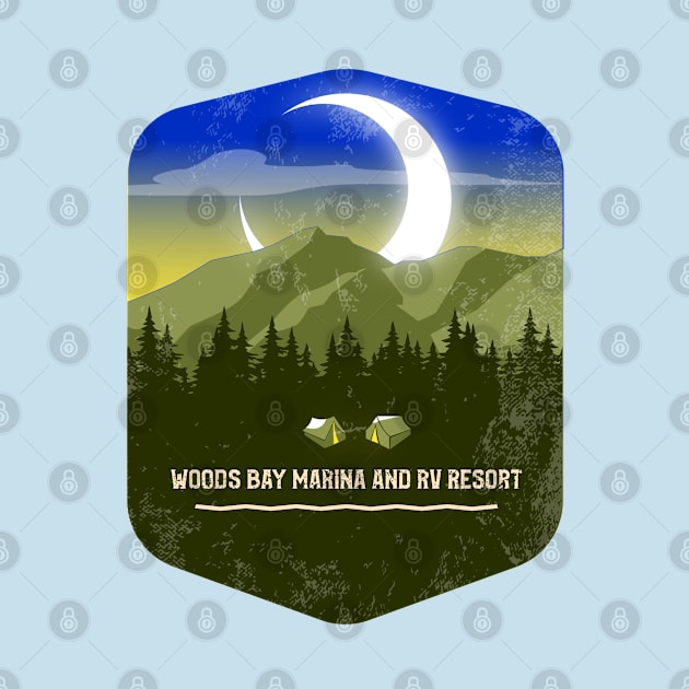 Woods Bay Marina and RV Resort Campground Campground Camping Hiking and Backpacking through National Parks, Lakes, Campfires and Outdoors of California by AbsurdStore