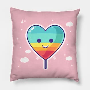 Love Heart Rainbow Pride Pillow