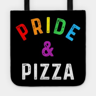 Pride & Pizza LGBT LGBTQ Gay Pride Flag Slogan Tote