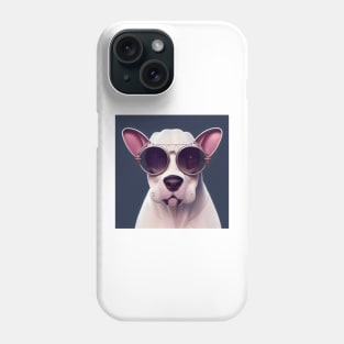 Bull Terrier wearing a aviator glasses Phone Case