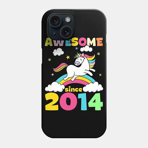 Cute Awesome Unicorn Since 2014 Funny Gift Phone Case by saugiohoc994