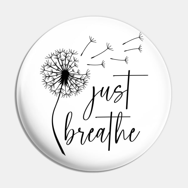 Just Breathe Dandelion Yoga Pin by uncommontee