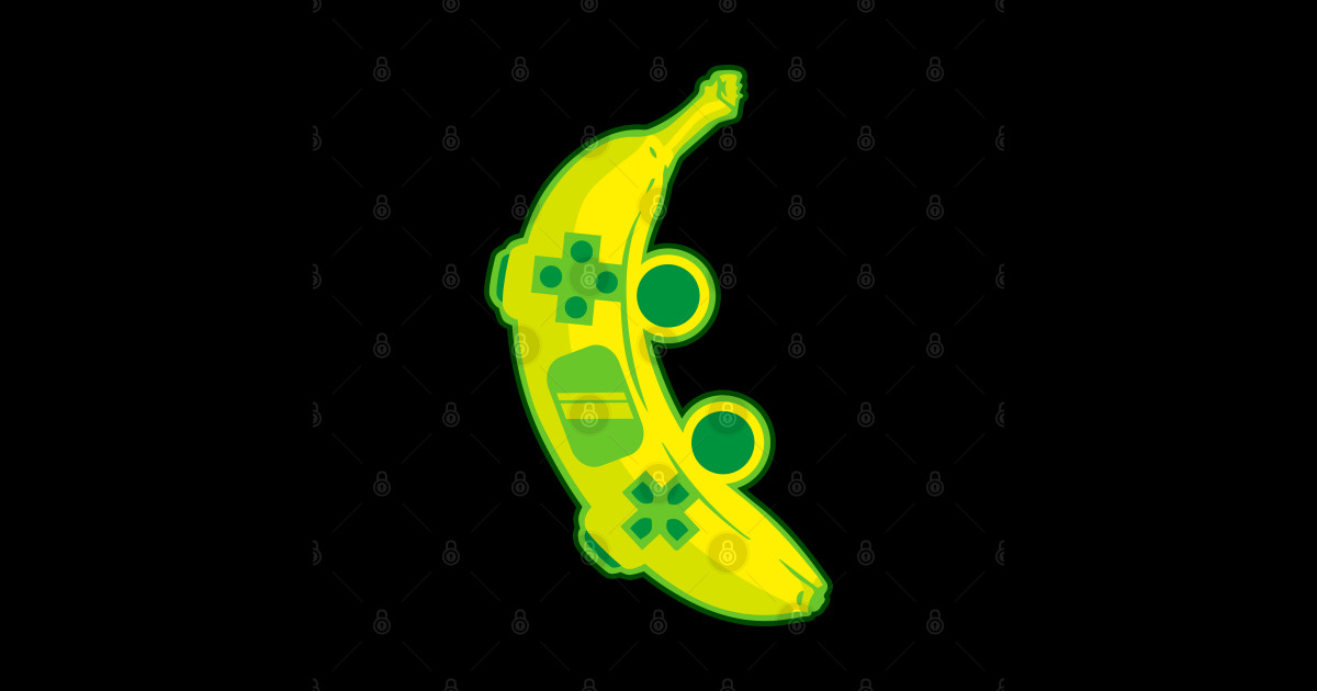 Banana Game Controller Gamer Fruit Food Technology Pop Art Banana