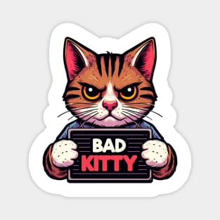 Mugshot Drawing of Bad Kitty Magnet