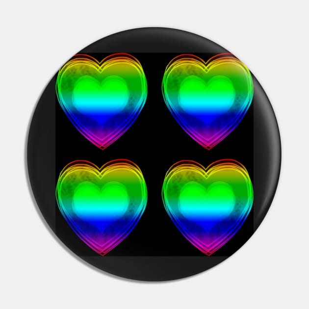 Rainbow Hearts With Black Background Pin by NeavesPhoto