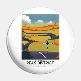 Peak District Road travel poster Pin