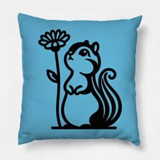 Chipmunk with Flower Pillow