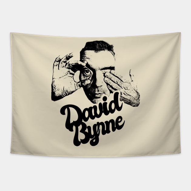 David Byrne Eye Hand 80s Style Classic Tapestry by Hand And Finger