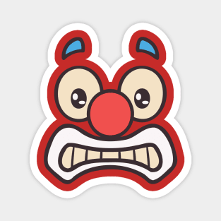 Funny Clown Face Cartoon Illustration Magnet