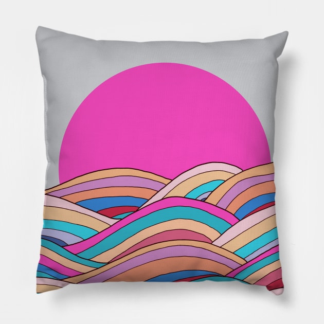 The Colorful Ocean Pillow by Swadeillustrations