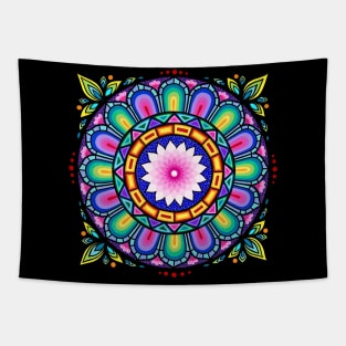 Stained Glass Window Mandala Tapestry