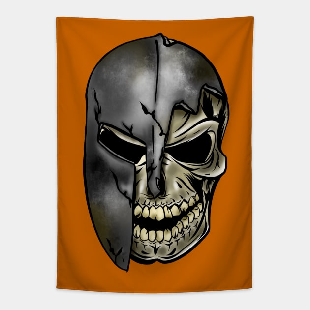 Spartan Skull Tapestry by Danispolez_illustrations