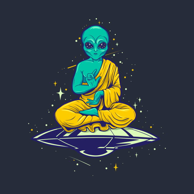 Alien Buddha by Artwork Simpson