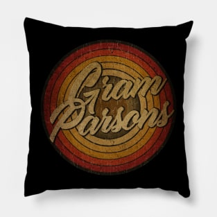 arjunthemaniac,circle vintage retro faded Gram Parsons Pillow