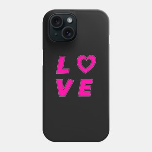 Pink Love Valentines Heart T-Shirt Phone Case