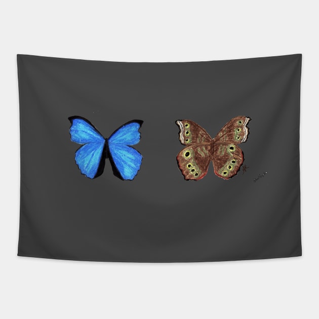 Blue Morpho Butterfly Tapestry by RavensLanding