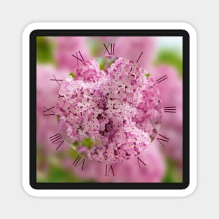 Pink lilac flowers on green background Magnet