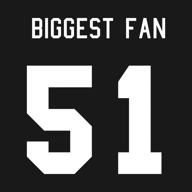 Number 51 Biggest Fan Football Mom Girlfriend Dad Jersey Spirit Wear by vintageinspired