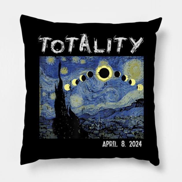 Art Solar Eclipse 2024 Totality April 8 Men Women Kids Pillow by johnhawilsion