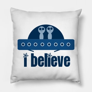 UFO Aliens Spaceship Outerspace Stars Fun Alien Space Pattern Pillow