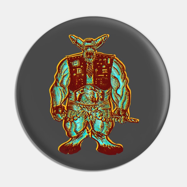 Wrestling Champ Biker Monster Pin by jkroeg