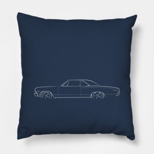 1966 Chevy Chevelle - profile stencil, white Pillow