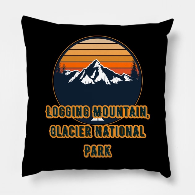 Logging Mountain, Glacier National Park Pillow by Canada Cities